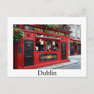Red Temple Bar pub à Dublin carte postale avec tex