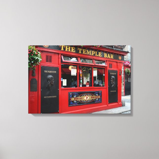 Red Temple Bar pub dans la toile de Dublin (Recto)
