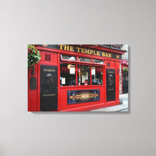 Red Temple Bar pub in Dublin canvas (Front)
