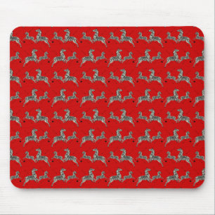 Red Tenenbaums Zebra Wallpaper Print Mouse Pad