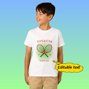 Red tennis ace custom text T-Shirt