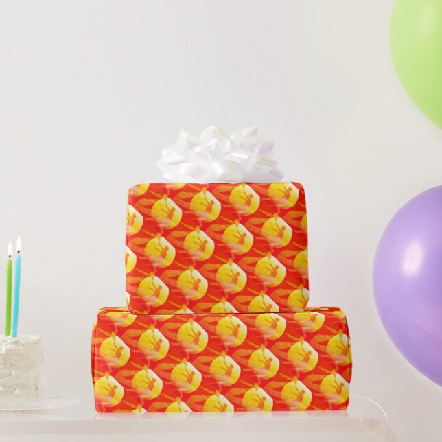 Red tennis silhouette Birthday Wrapping Paper (Party Gifts)
