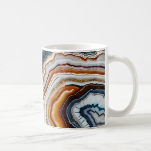 Red Terracotta White Black Blue Gold Agate Geode Coffee Mug