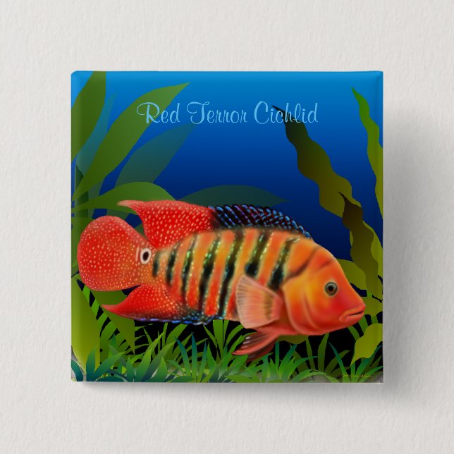 Red Terror Festae Cichlid Pin (Front)