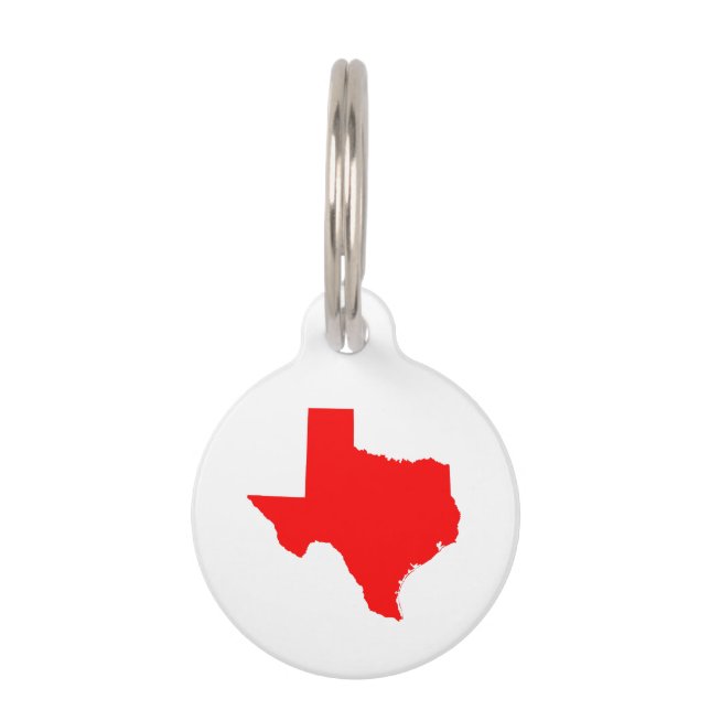 Red Texas Pet Tag (Front)