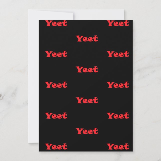 Red Text Yeeted Exclamation Viral Phrase Yeeting Thank You Card (Front)