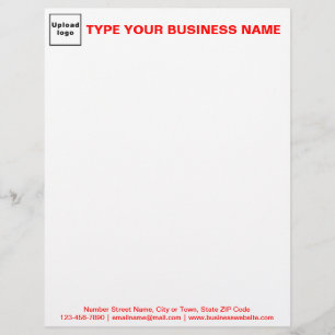 Red Texts on Header and Footer of Business Letterhead