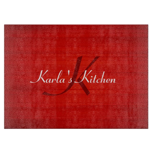 Red Texture Personalized Cutting Board (Front)