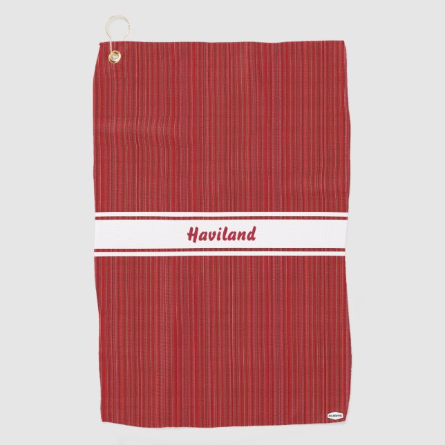Red Texture Personalized Golf Towel HAMbWG (Front)