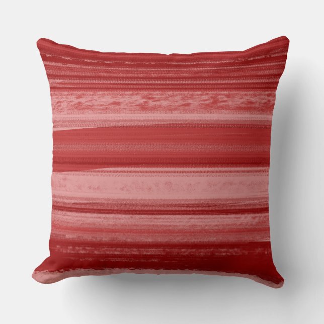 Red Texture Stripe – Urban Abstract Throw Pillow (Front)