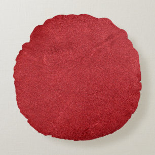 Red texture velvet colour modern round pillow