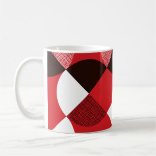 Red Textured Diagonal Dynamic Pattern Coffee Mug