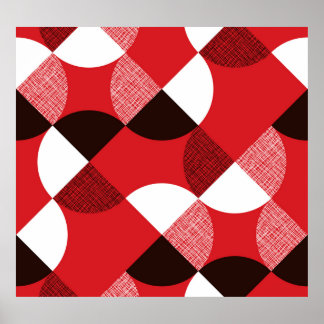 Red Textured Diagonal Dynamic Pattern Poster