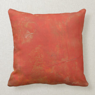 Red Textured Grunge Abstract Background Throw Pillow