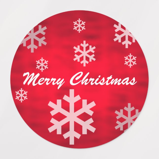 Red Textured Merry Christmas with Snowflakes (Design 1)