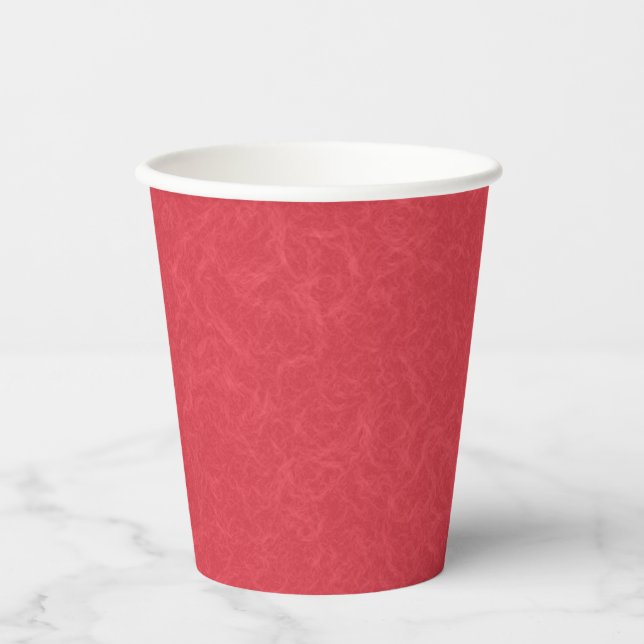 Red textured surface with subtle swirling pattern paper cups (Front)