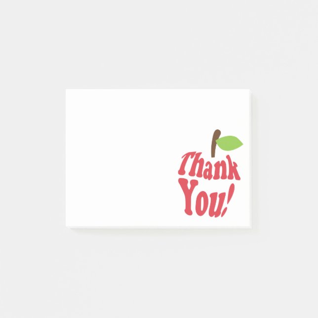 Red Thank You Apple Appreciation Post-it Notes (Front)