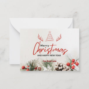 Red Thank you Holiday bulk business card