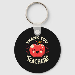 Red Thank You Teachers Motivational Appreciation F Keychain