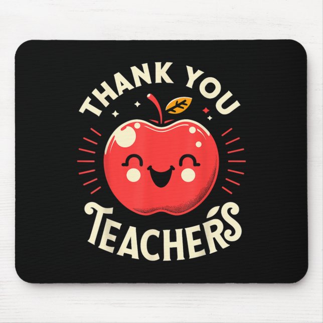 Red Thank You Teachers Motivational Appreciation F Mouse Pad (Front)