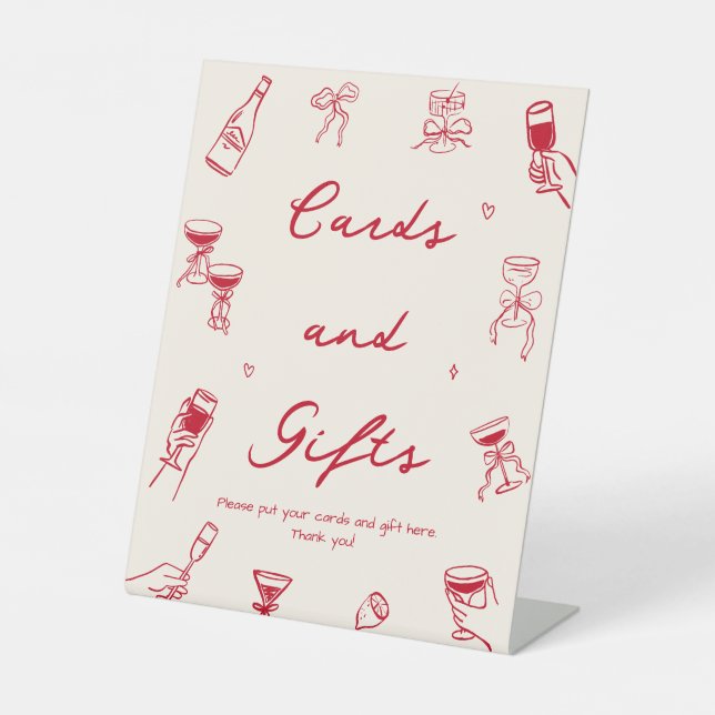 Red Thats Amore Bridal Shower Card & Gift Pedestal Sign (Front)