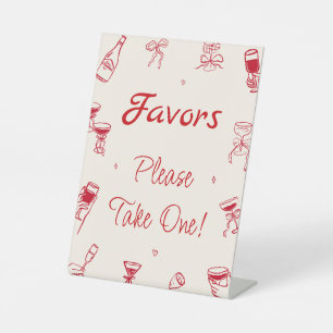 Red Thats Amore Bridal Shower Favour Pedestal Sign