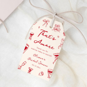 Red Thats Amore Bridal Shower Gift Tags