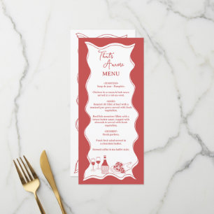 Red That's Amore Italian Pizza Wine Bridal Shower Menu