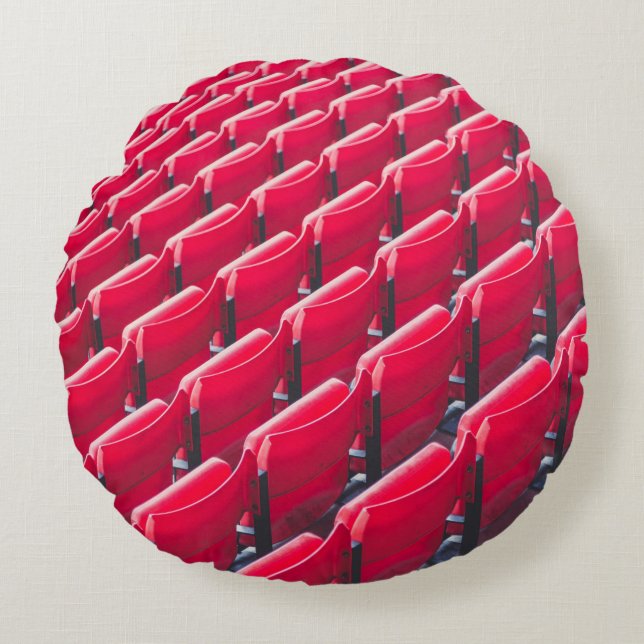 Red theatre chairs round pillow (Front)