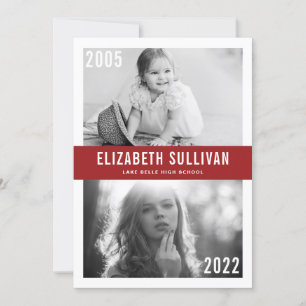 Red Then and Now Class of 2022 Graduation Announcement