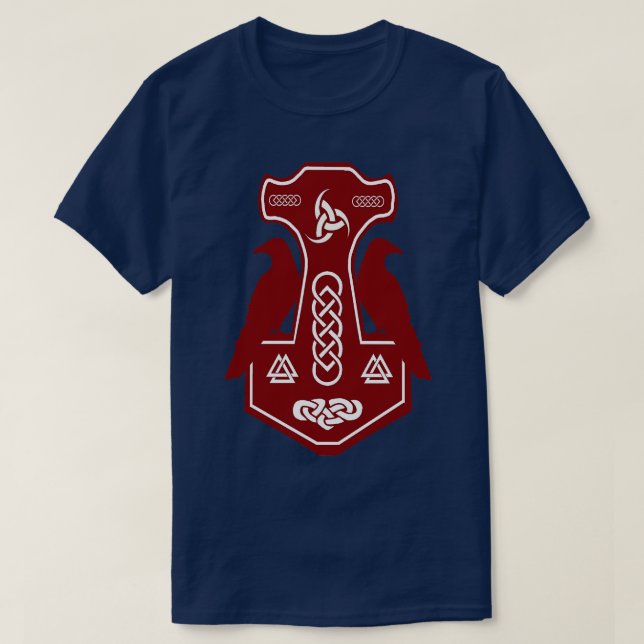 Red Thors Hammer T-Shirt (Design Front)