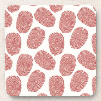 Red Thumbprint Pattern Coaster