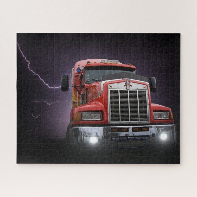 Red Thunder KW Big Rig 18 Wheeler Jigsaw Puzzle (Horizontal)