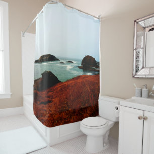 Red Thunder Rock Cove Shower Curtain