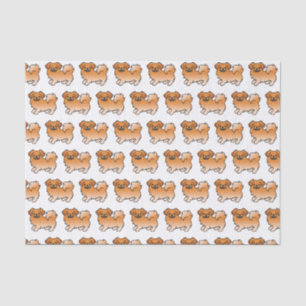 Red Tibetan Spaniel Cute Cartoon Dog Pattern Tissue Paper
