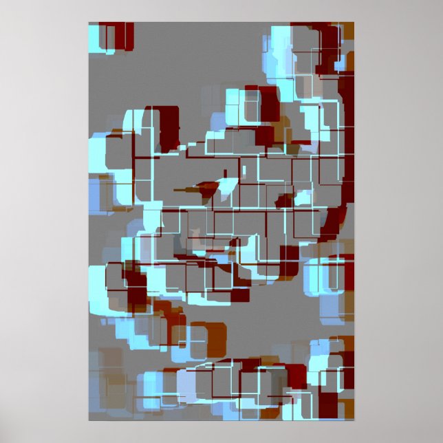 "Red Tide" Geometric Art Poster (Front)