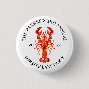 Red Tide   Lobster Bake 1 Inch Round Button