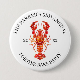 Red Tide Lobster Bake 3 Inch Round Button