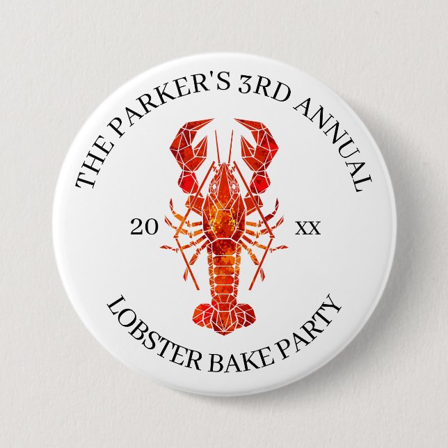 Red Tide | Lobster Bake 3 Inch Round Button (Front)
