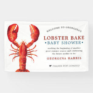 Red Tide Lobster Bake Baby Shower Banner