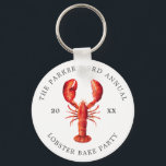 Red Tide | Lobster Bake Keychain<br><div class="desc">Personalized Lobster themed food paper keepsake keychains for your next Lobster Bake Party or seafood event.  It features a watercolor styled illustration of a deep sea lobster. Surrounding this are spots for your unique event information.</div>