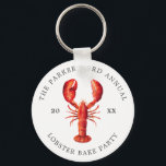 Red Tide | Lobster Bake Keychain<br><div class="desc">Personalized Lobster themed food paper keepsake keychains for your next Lobster Bake Party or seafood event. It features a watercolor styled illustration of a deep sea lobster. Surrounding this are spots for your unique event information.</div>