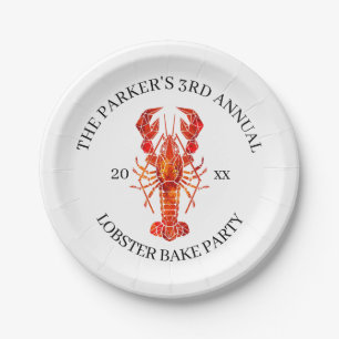 Red Tide Lobster Bake Paper Plate
