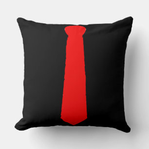 Red Tie Black Throw Pillow