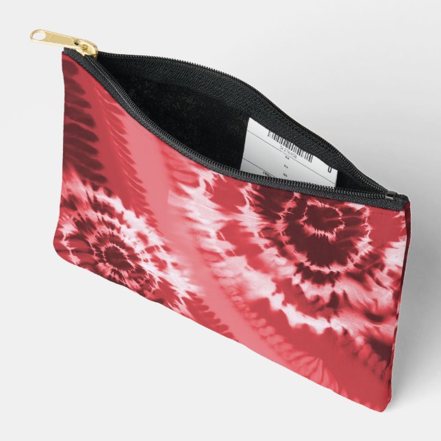 Red Tie Dye Accessory Pouch (Open)