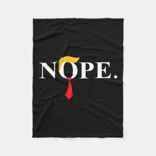 Red Tie Trump Wig Funny Anti Trump Gift  Fleece Blanket