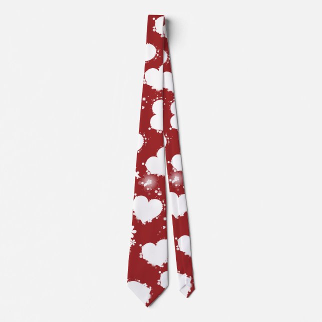 Red Tie White emo Hearts (Front)