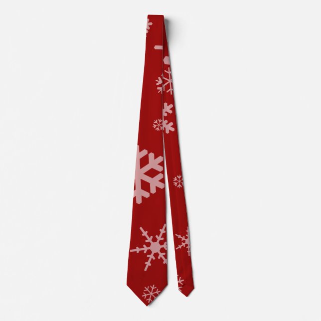Red Tie with Snowflakes (Front)