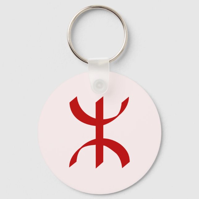 Red TIFINAGH - Berber Tifinagh - Amazigh Tifinagh  Keychain (Front)