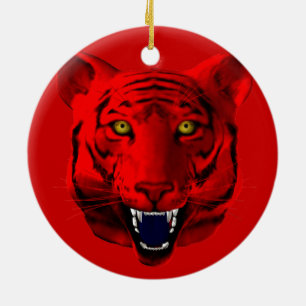 Red Tiger Ceramic Ornament